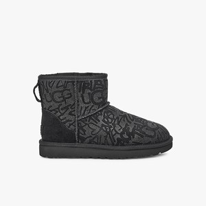 Ugg Classic Mini Sparkle Graffiti Klassiska Stövlar Dam Svarta (156074GOY)